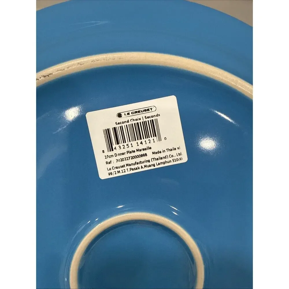 Set 4 MARSEILLE Blue Le Creuset 10.63in Dinner Plate Stoneware New Second Choix